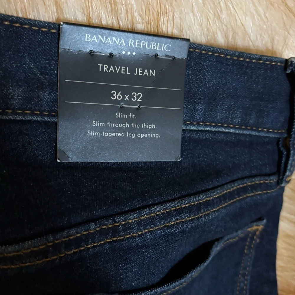 Banana Republic Travel Jeans Slim Fit Mens sz36 waist X 32 cotton stretch dark